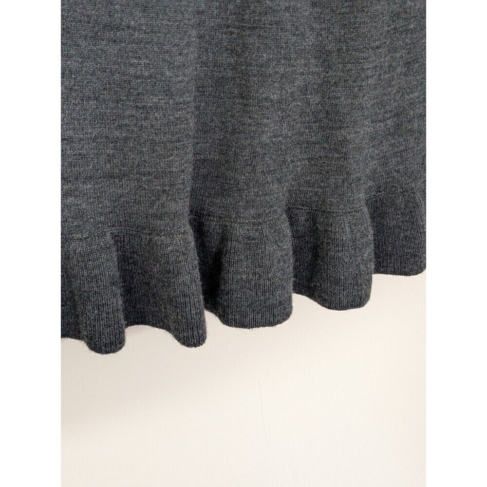 Lord & Taylor Extra Fine Merino Wool Sweater Ruffle Hem Slate Gray Romantic XS - Picture 6 of 9